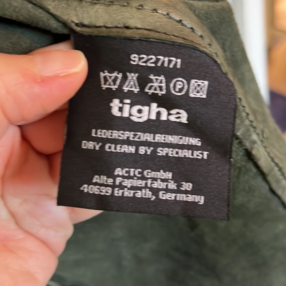 Tigha lambskin distressed green army top jacket - Picture 10 of 11